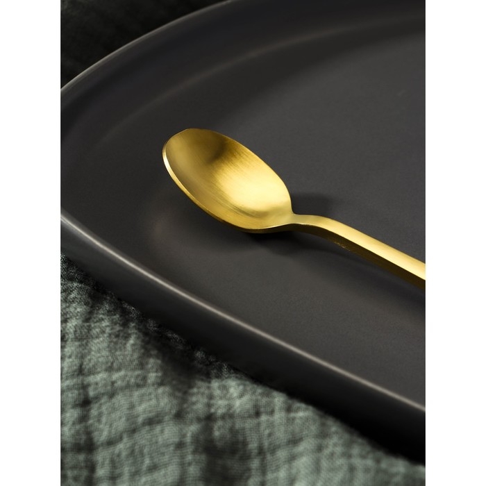 Ложка чайная из нержавеющей стали Magistro «Оску стандарт», длина 14,5 см, цвет золотой Ложка чайная из нержавеющей стали Magistro «Оску стандарт», длина 14,5 см, цвет золотой