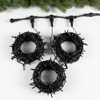 Гирлянда «Клип-лайт» 3 нити по 20 м, IP44, УМС, тёмная нить, 399 LED, свечение белое, мерцание, 24 В Гирлянда «Клип-лайт» 3 нити по 20 м, IP44, УМС, тёмная нить, 399 LED, свечение белое, мерцание, 24 В