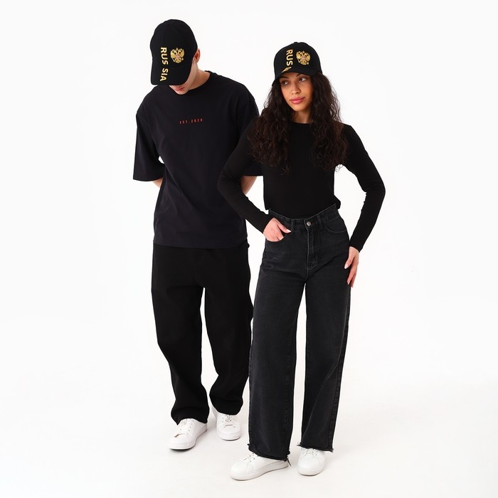 Кепка мужская Russia, цвет чёрный, р-р 56 Кепка мужская Russia, цвет чёрный, р-р 56