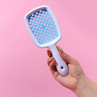 Расчёска массажная, широкая, вентилируемая, 8,5 &times; 20,5 см, PVC коробка, цвет МИКС/белый