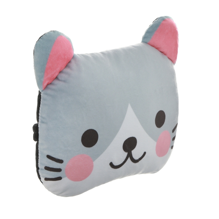 Подушка на подголовник МАТЕХ CUTIE LINE, 30 х 25 х 10 см, серый, розовый