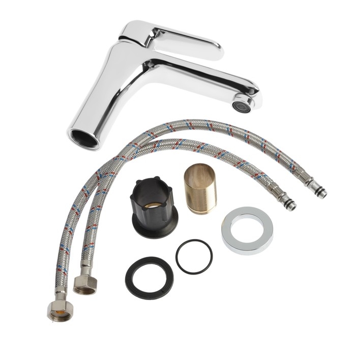 Смеситель для раковины ZEIN Z3752, однорычажный, высота излива 11 см, латунь, хром