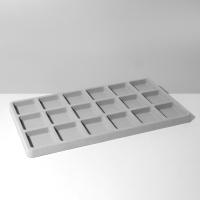 Подставка для украшений 18 ячеек, пластик, 35&times;20&times;1,5 см, цвет серый