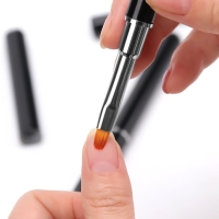 Кисть-шпатель для акрил-геля, лепесток, 14 см, d - 6 × 9 мм, цвет чёрный/серебристый Кисть-шпатель для акрил-геля, лепесток, 14 см, d - 6 × 9 мм, цвет чёрный/серебристый