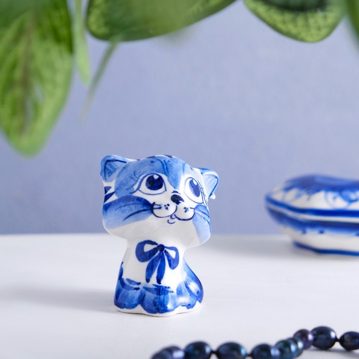 Сувенир &laquo;Кот Гав&raquo;, 6 см, гжель
