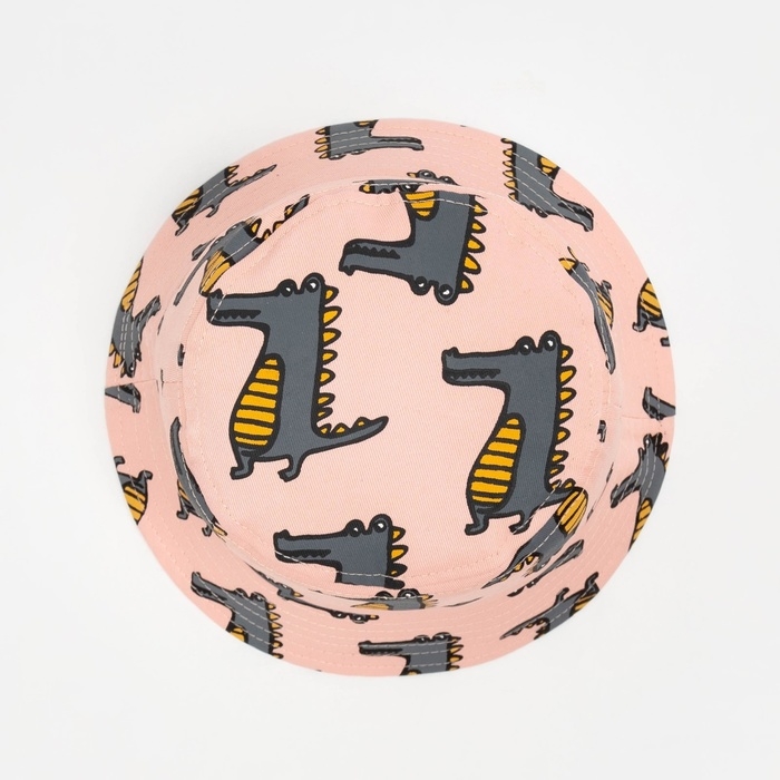 Панама детская MINAKU "Крокодилы", цвет розовый, р-р 52-54