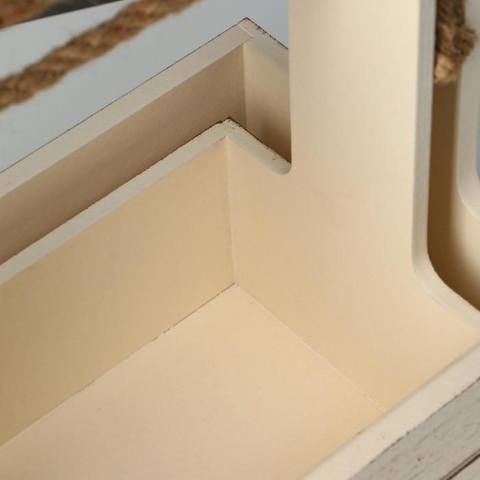 Набор кашпо деревянных 2 в 1 (25.5&times;15&times;30; 20&times;12&times;23) "Прованс", бежевый