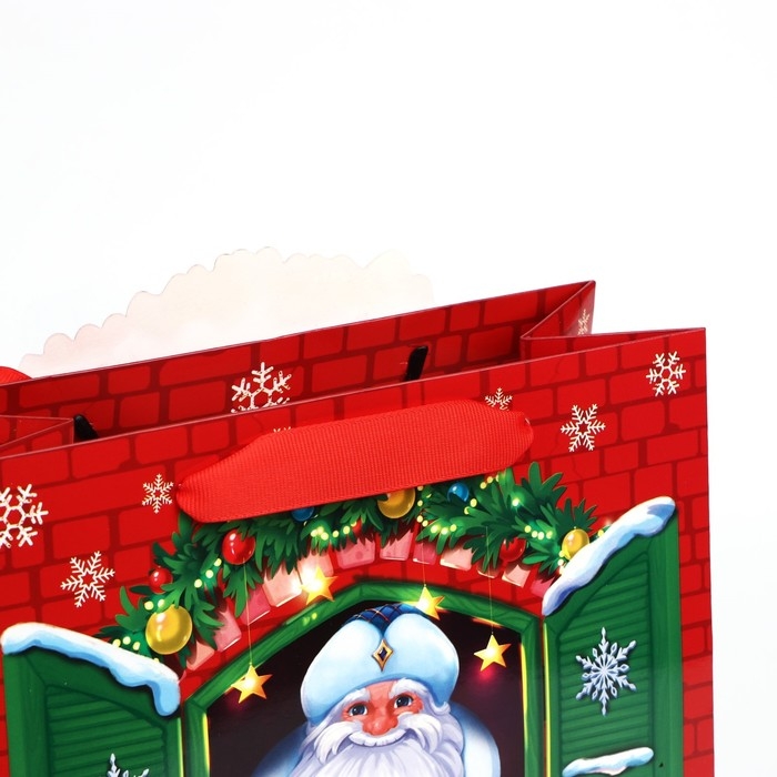 Пакет подарочный новогодний &laquo;Дедушка Мороз&raquo;, 22 х 22 х 10 см , Новый год