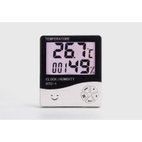 Часы - будильник электронные "Бируни" настольные с термометром, гигрометром, 10 х 10 см Часы - будильник электронные "Бируни" настольные с термометром, гигрометром, 10 х 10 см