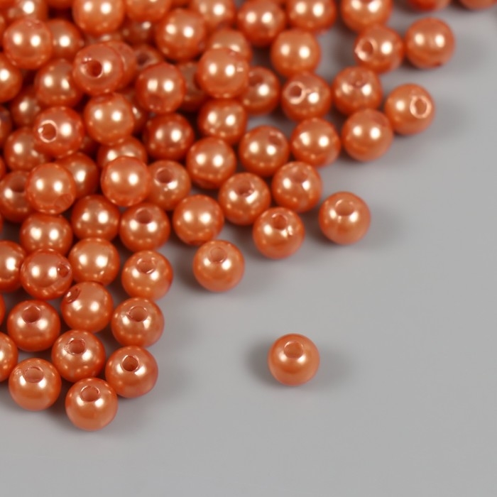 Набор бусин "Жемчуг" d 6 мм, 250 гр, темно-бежевый