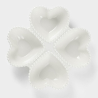 Менажница керамическая 4 ячейки «Сердца», 25×4,5 см, цвет белый Менажница керамическая 4 ячейки «Сердца», 25×4,5 см, цвет белый