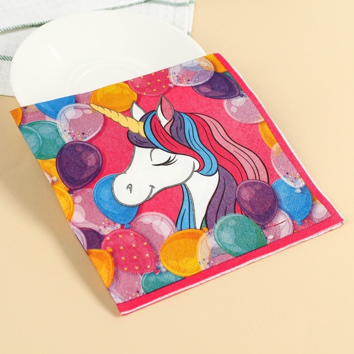 Салфетки бумажные, 33х33 см, 20 штук, 3-х слойные, Минни и Единорог Салфетки бумажные, 33х33 см, 20 штук, 3-х слойные, Минни и Единорог