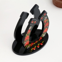 Салфетница &laquo;Подкова&raquo;, 7 х 12 см, хохлома