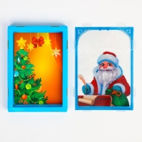 Алмазная мозаика на новый год для детей с частичным заполнением в рамке с гирляндой &laquo;Дед Мороз&raquo;, новогодний набор для творчества