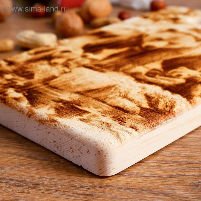 Доска из массива кедра &laquo;Медведь&raquo;, прямоугольная, 18 &times; 28 см