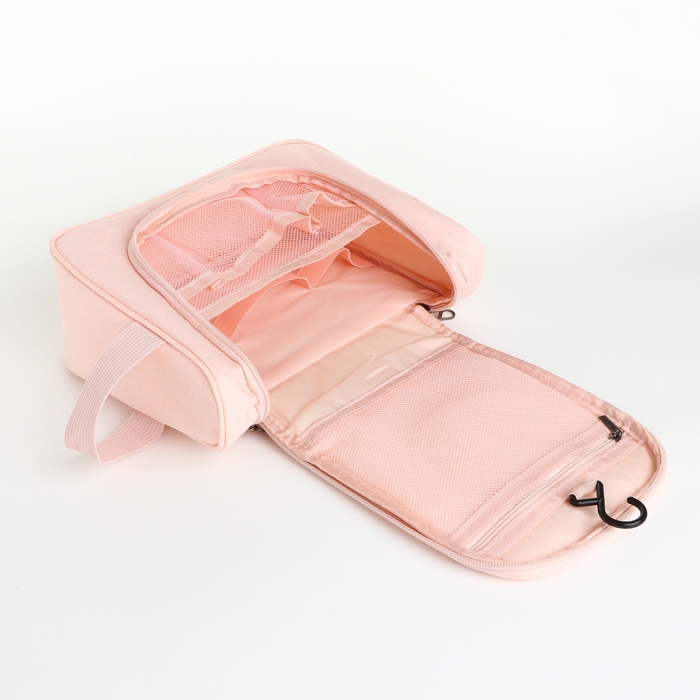 Косметичка-несессер на молнии, цвет розовый