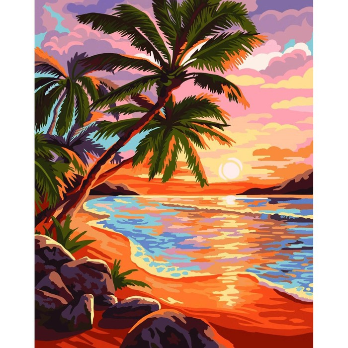 Картина по номерам на холсте с подрамником &laquo;Закат на море&raquo;, 40 х 50 см