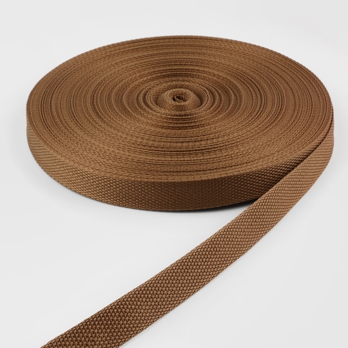 Стропа ременная, 20 мм, 50 ± 1 м, плотность 6,5 гр/м, цвет коричневый №29-1 Стропа ременная, 20 мм, 50 ± 1 м, плотность 6,5 гр/м, цвет коричневый №29-1