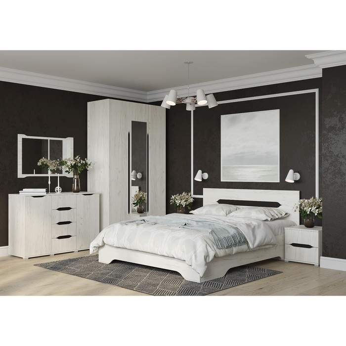 Кровать Вега 1400 с ортопед.осн, с/м 1400х2000, Крафт белый/Венге Кровать Вега 1400 с ортопед.осн, с/м 1400х2000, Крафт белый/Венге