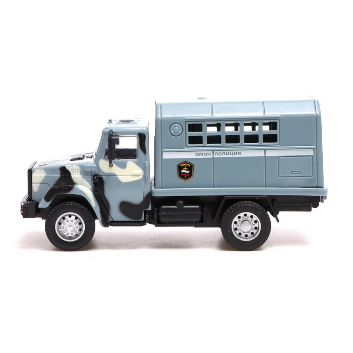 Грузовик металлический &laquo;ЗИЛ &laquo;Омон&raquo;, инерция, масштаб 1:43, подвижные детали кузова