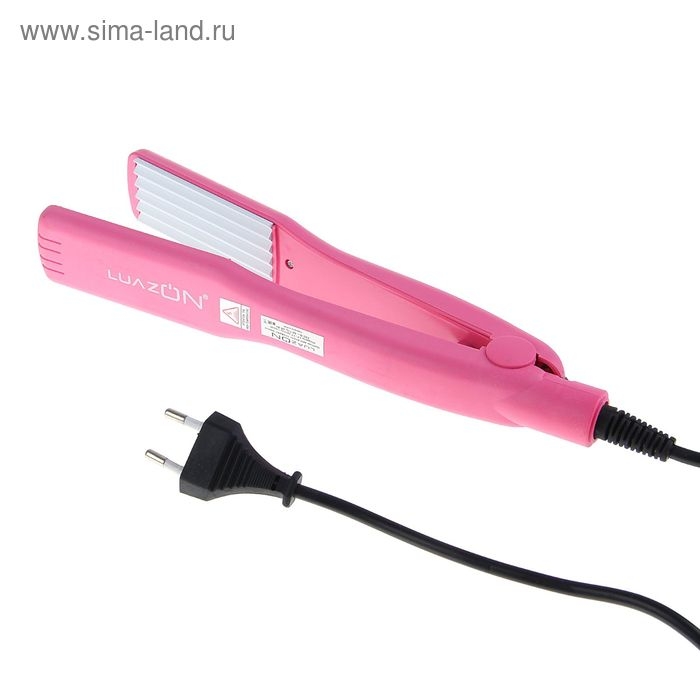Щипцы-гофре Luazon LF-17, 45 Вт, керамическое покрытие, 35х80 мм, 160&deg;C, розовые