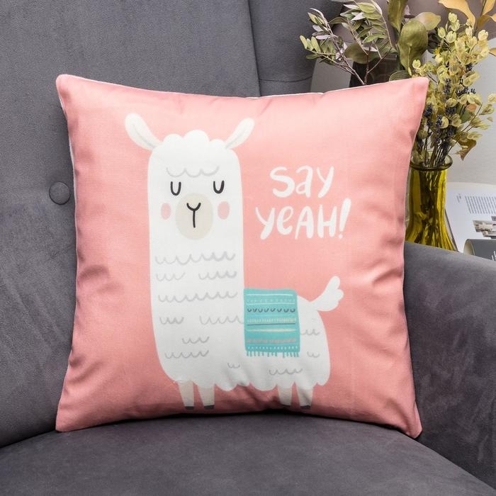 Наволочка декоративная Этель &laquo;Лама&raquo; 40х40 см, велюр