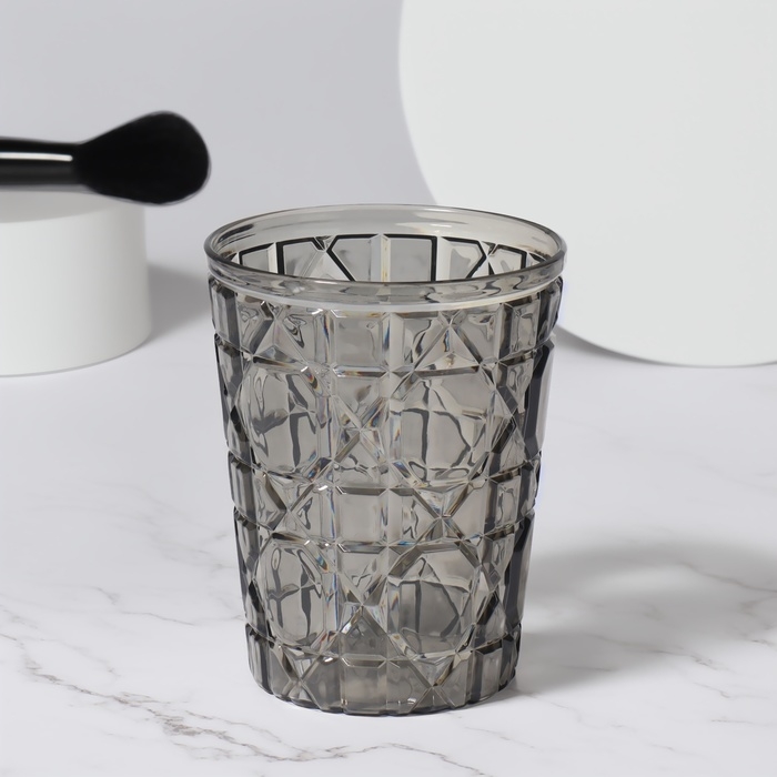 Органайзер - подставка для хранения маникюрных/косметических принадлежностей &laquo;Хрусталь&raquo;, d = 8,5 &times; 11 см, цвет прозрачный/чёрный