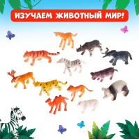 Настольная игра-бродилка &laquo;Путешествие вокруг света&raquo;, набор пластиковых животных, карточки, 2-4 игрока, 3+