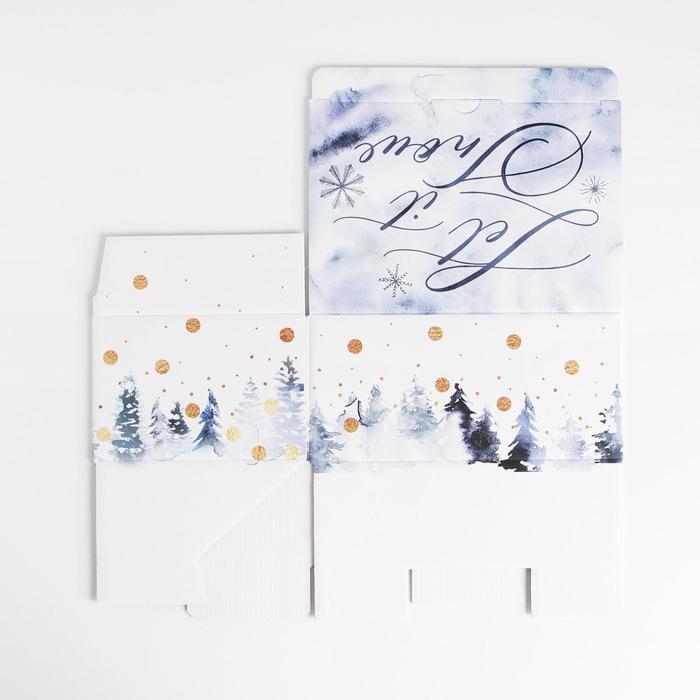 Коробка подарочная новогодняя складная &laquo;Let it snow&raquo;, 22 х 15 х 10 см, Новый год