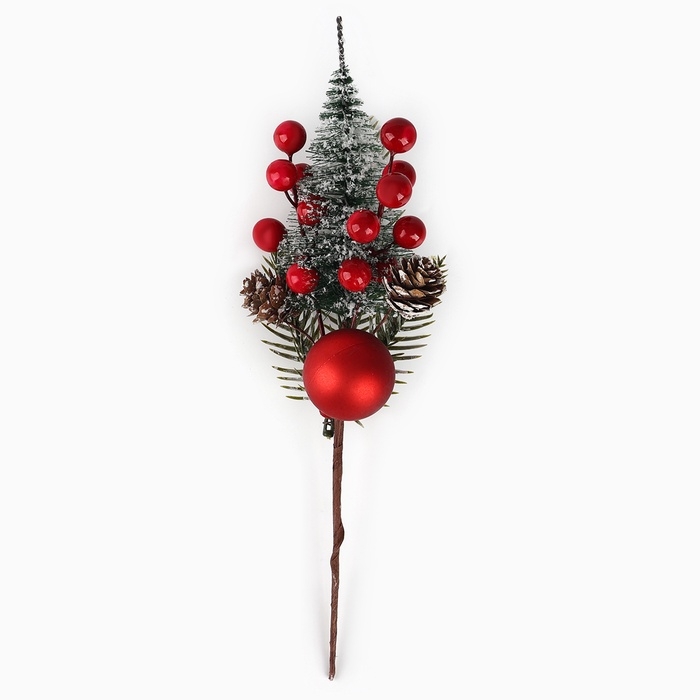 Новогодний декор, веточка Новогодний декор, веточка "Зимние настроение" 30х11х7 см