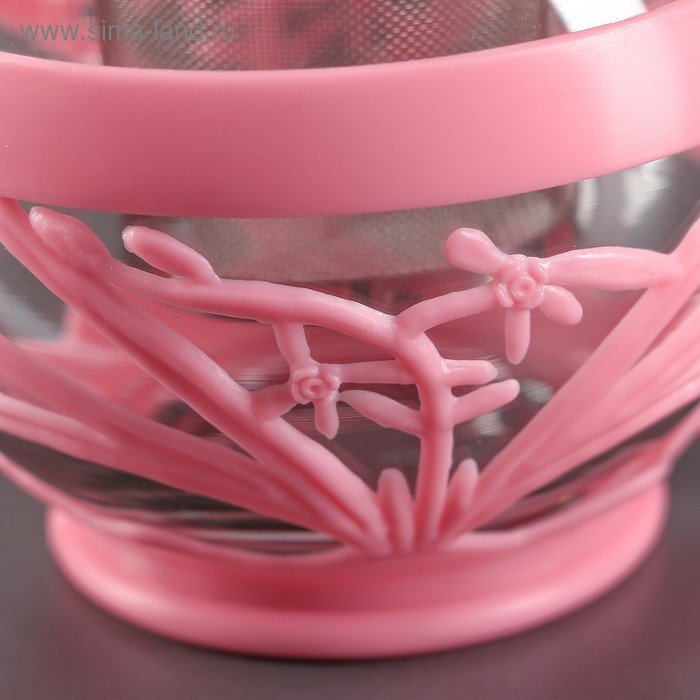 Чайник стеклянный заварочный &laquo;Флора&raquo;, 700 мл, с металлическим ситом, цвет МИКС