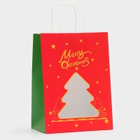 Пакет подарочный новогодний с окном "Ёлка" 30 х 22 х 14 см. Пакет подарочный новогодний с окном "Ёлка" 30 х 22 х 14 см.