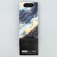 Пакет подарочный под бутылку, упаковка, &laquo;Мрамор&raquo;, 9 х 25 х 8.9 см