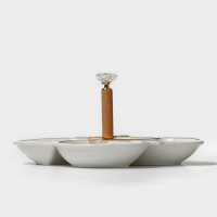 Менажница керамическая 4 ячейки &laquo;Богема&raquo;, 21&times;3,3 см, цвет белый