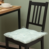 Сидушка на стул Этель "Клетка" цв.зел., 40х40 см, 100% п/э Сидушка на стул Этель "Клетка" цв.зел., 40х40 см, 100% п/э