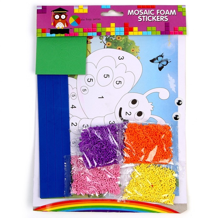 Набор для творчества: аппликация EVA крошкой и раскраска + маска на резинке &laquo;Бабочка&raquo;