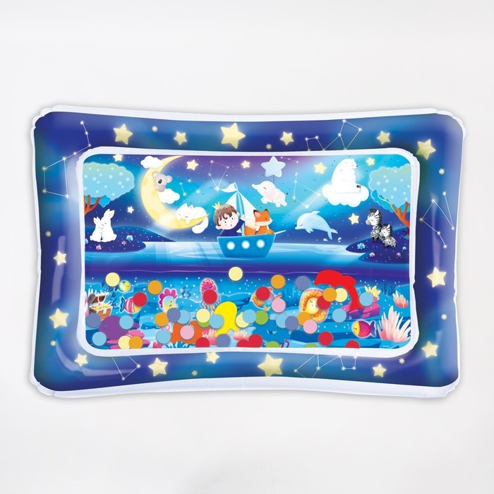 Акваковрик надувной развивающий водный коврик &laquo;Волшебная ночь&raquo;, 80х50 см, Крошка Я