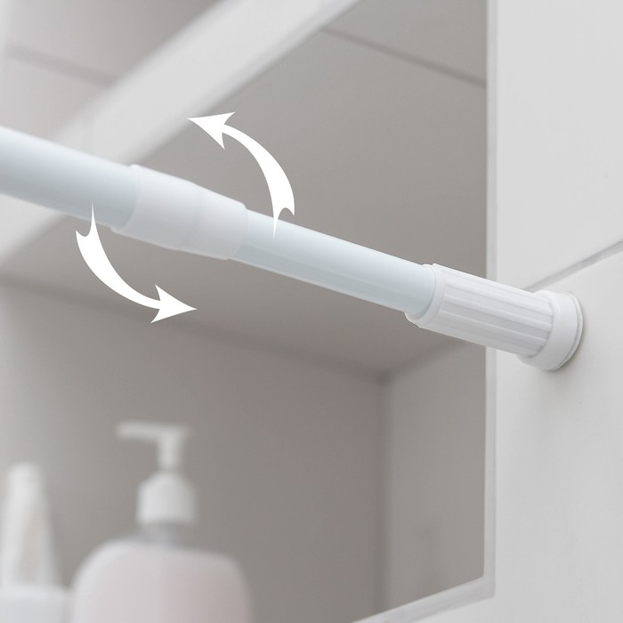Карниз для ванной Доляна, телескопический, d=3,2 см, 110-200 см, цвет белый
