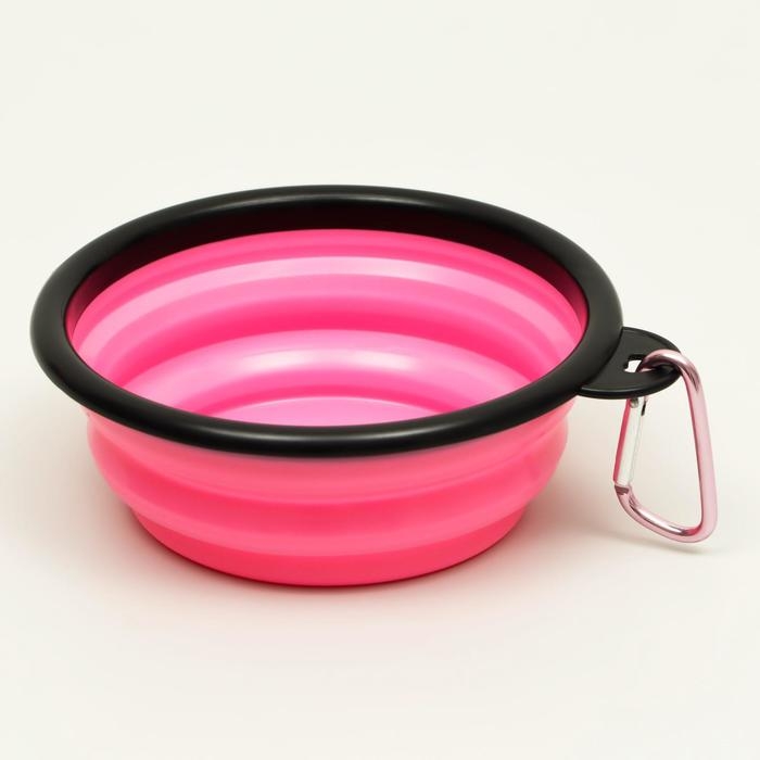 Миска силиконовая, складная, 350 мл, 13 см, розовая Миска силиконовая, складная, 350 мл, 13 см, розовая