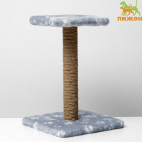 Когтеточка "Полка" с подставкой, 30 х 30 х 40 см, джут, серая с лапками Когтеточка "Полка" с подставкой, 30 х 30 х 40 см, джут, серая с лапками