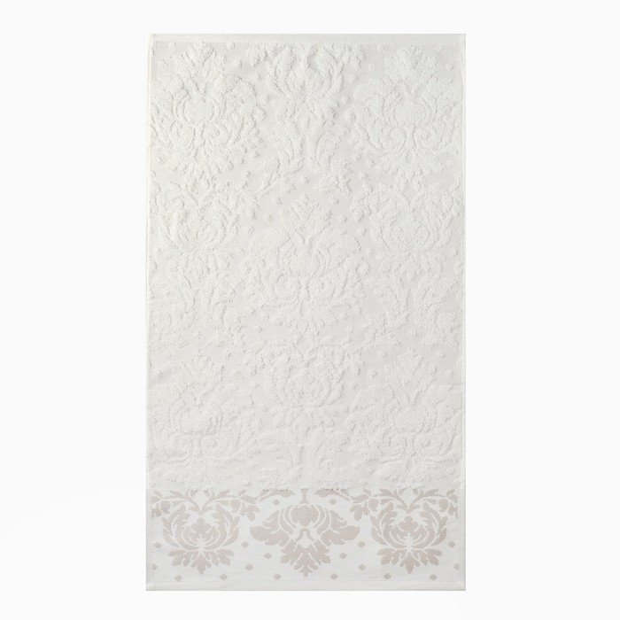 Полотенце махровое Этель Полотенце махровое Этель "Классика", цвет молочный, 50х90 см, 83% хлопок, 17% лён, 500 г/м2