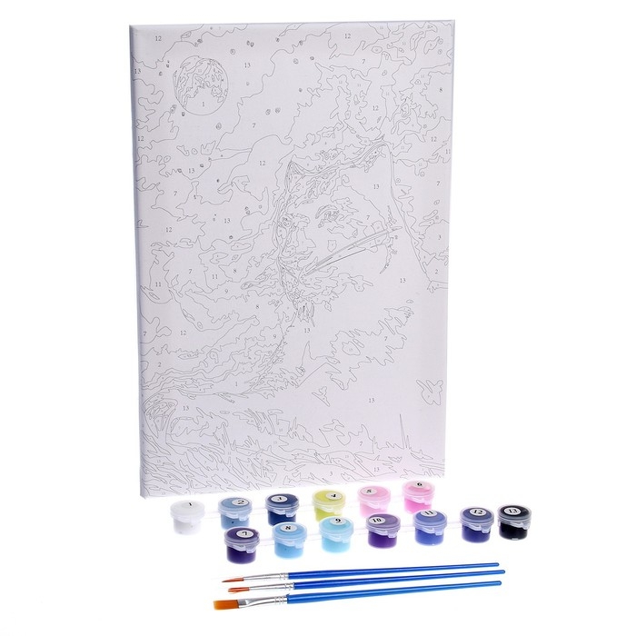 Картина по номерам на холсте с подрамником «Пантера в ночи» 20х30 см Картина по номерам на холсте с подрамником «Пантера в ночи» 20х30 см