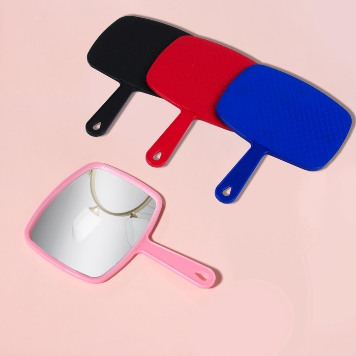 Зеркало с ручкой, зеркальная поверхность 12 &times; 15 см, цвет МИКС