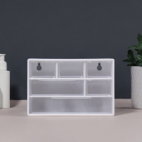 Органайзер для хранения, трёхуровневый, 6 секций, 18,2 × 11,9 × 9,8 см, цвет белый/прозрачный Органайзер для хранения, трёхуровневый, 6 секций, 18,2 × 11,9 × 9,8 см, цвет белый/прозрачный