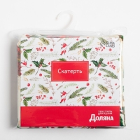 Скатерть новогодняя Доляна "Новогодние украшения" 145*220 см, 100% п/э Скатерть новогодняя Доляна "Новогодние украшения" 145*220 см, 100% п/э
