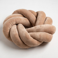 Подушка-узел &laquo;Этель&raquo;, d=33см, цвет тёмно-бежевый, велюр