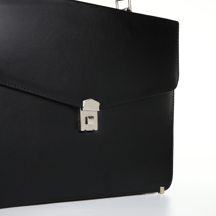 Сумка мужская деловая на клапане, цвет чёрный Сумка мужская деловая на клапане, цвет чёрный