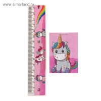 Набор настольный детский "Единорог" (подставка+2 карандаша+линейка+точилка+ластик+блок 8 листов)