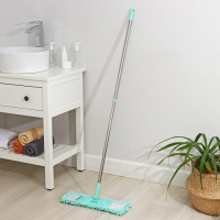 Швабра для мытья пола плоская Доляна, насадка из микрофибры букля 42&times;12 см, телескопическая стальная ручка 80(130) см