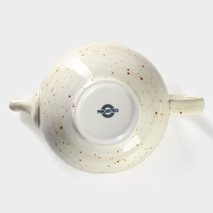 Чайник фарфоровый заварочный Magistro Mediterana, 900 мл, цвет бежевый Чайник фарфоровый заварочный Magistro Mediterana, 900 мл, цвет бежевый